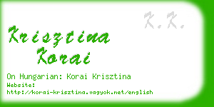 krisztina korai business card